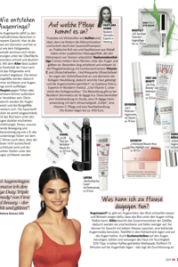 IN: Svjetlana Dobric - Inhaberin des REVIDERM skinmedics Hamburg - erklärt auf welche Pflege es bei Augenringen wirklich ankommt. Besonders wirksam ist Vitamin C, auch enthalten in unserer Eye C Perfection.Auflage: 76.826 ExemplareErscheinung: wöchentlich