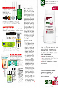 COSMOPOLITAN: Das Vitamin C in unserer Daily Double C wirkt als Schutzschild gegen freie Radikale. Das hält auch die Oktober Ausgabe der COSMOPOLITAN in ihrer Beauty Rubrik fest.Auflage: 230.017 ExemplareErscheinung: monatlich