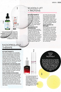 GRAZIA: In der Beauty Rubrik der GRAZIA werden Facial Treatments vorgestellt. Nach der Behandlung soll stark auf beruhigende Pflege geachtet werden - am besten geht das mit unserem Recharge Day Fluid von skintelligence.Auflage: 92.354 ExemplareErscheinung: wöchentlich