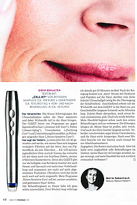 Brigitte woman: In der Novemberausgabe der Brigitte woman werden Beauty-Treatments für Zuhause vorgestellt. Darunter natürlich auch unser REVIDERM cellJET. Das Fazit der Beauty Ressortleiterin: "... meine Haut ist viel weniger sensibel, super versorgt, und mein Hautbild hat sich wirklich erstaunlich verbessert." Auflage: 190.002 ExemplareErscheinung: monatlich